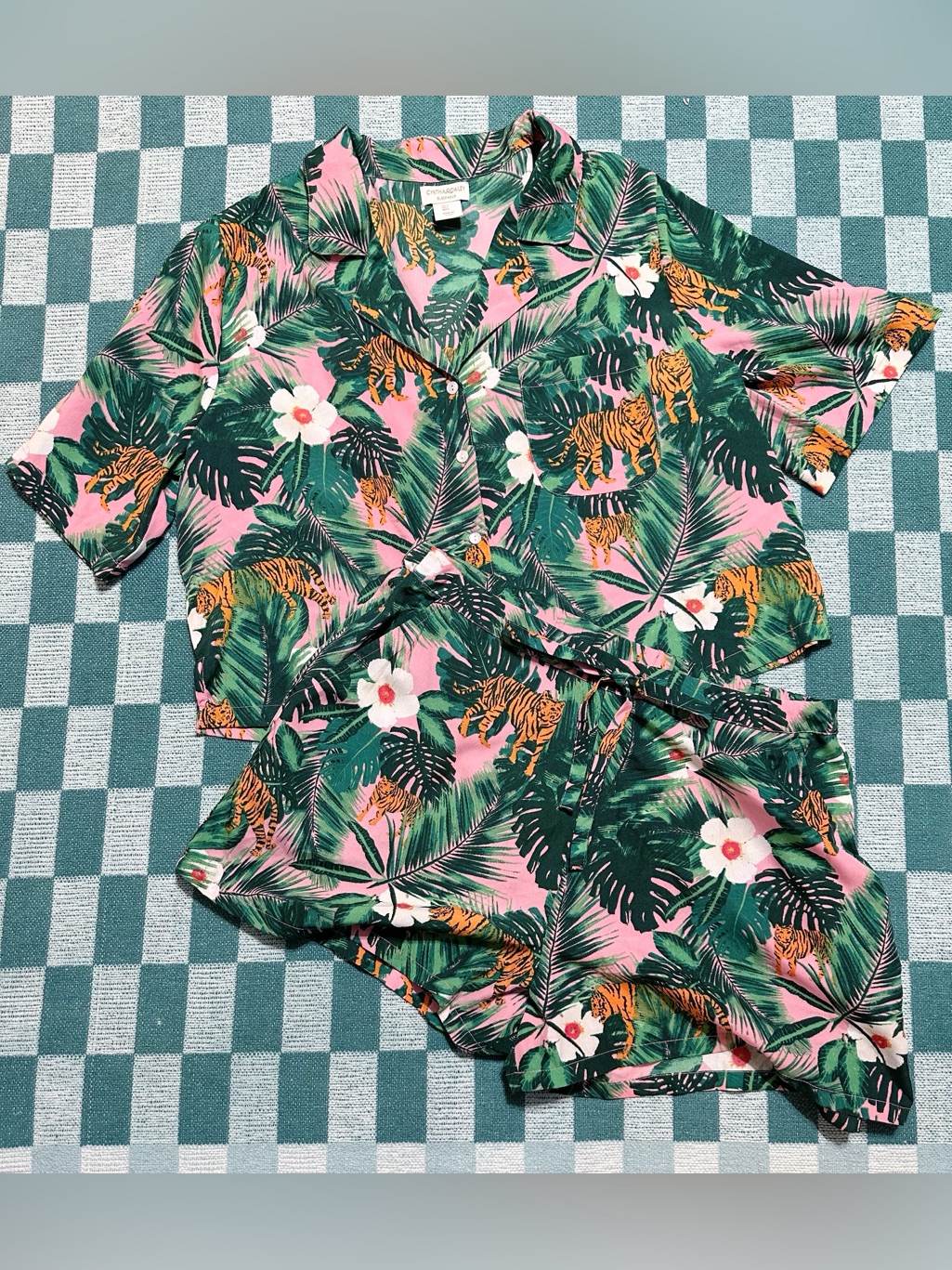 Cynthia Rowley Tropical Jungle Tiger Pajama Short Set Size Large